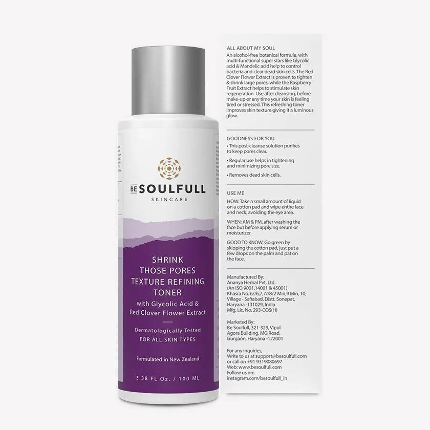 Be Soulfull Shrink Those Pores Texture Refining Toner | Grocsy
