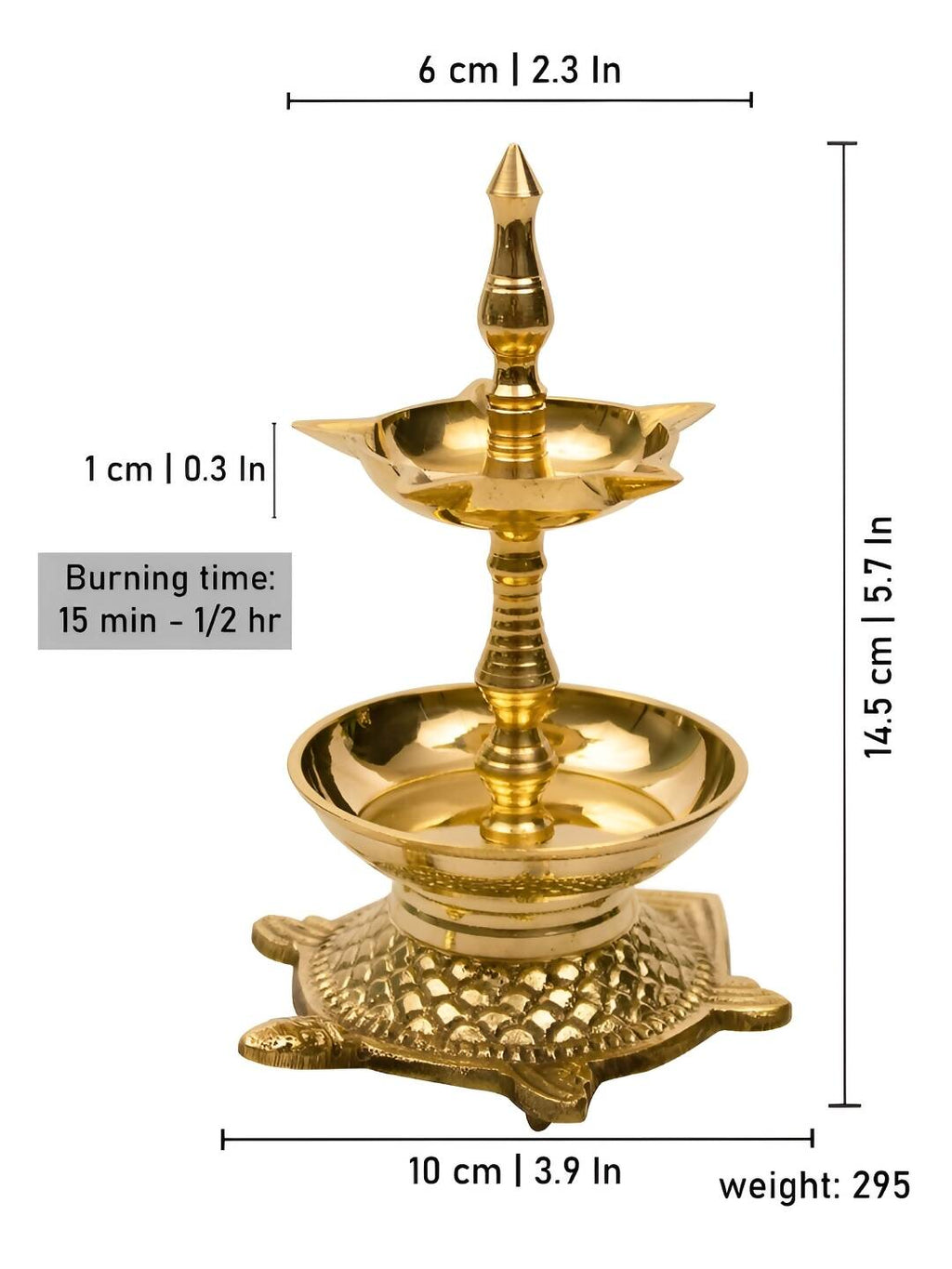 Spillbox Gold-Toned Brass Kachua Fancy Diya Pooja Essential | Grocsy