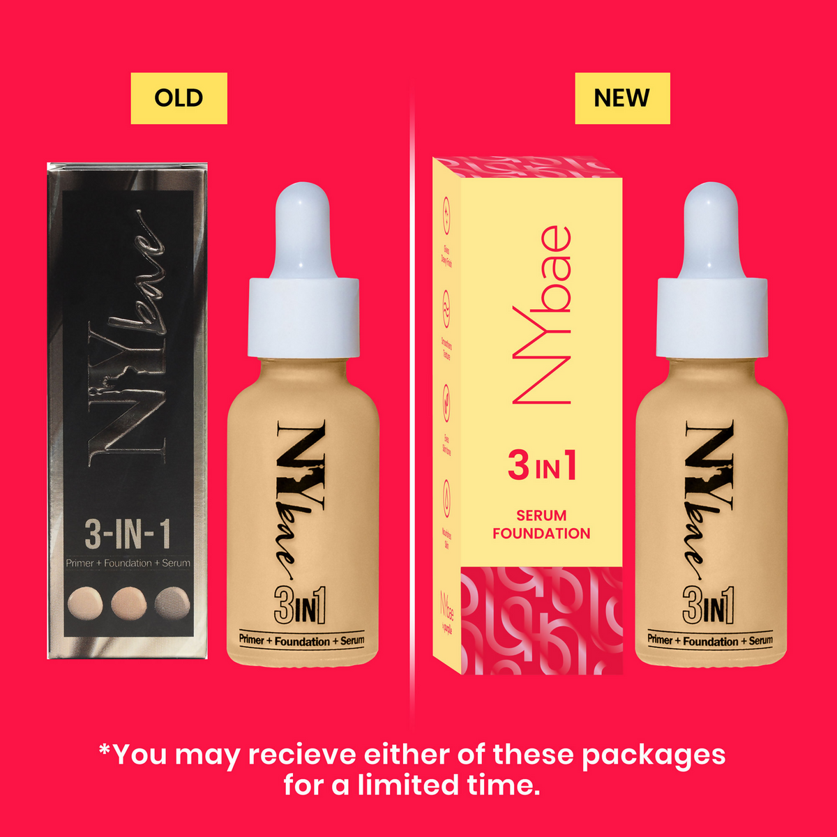NY Bae 3 in 1 Serum Foundation Infused With Primer - Warm Vanilla 01 | Grocsy