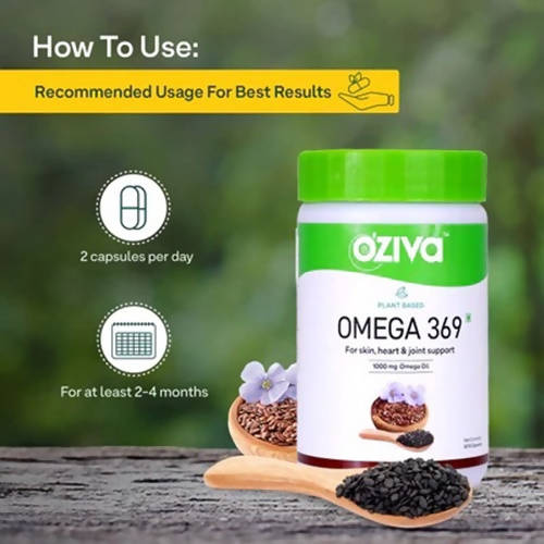 OZiva Plant Based Omega 369 Capsules | Grocsy