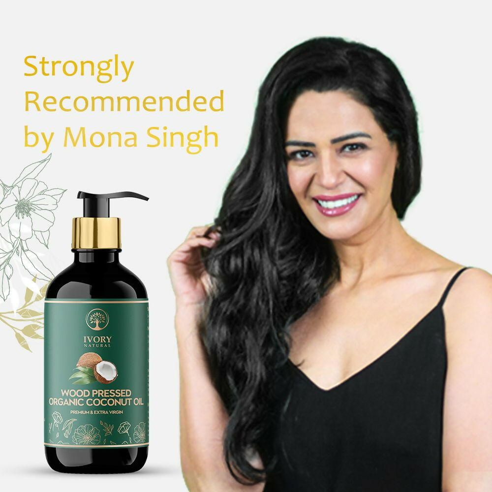 Ivory Natural Wood Pressed Organic Coconut Oil , Premium Extra Virgin Oil - For Radiant Skin, Hair Wellness & Baby Care | Grocsy