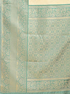 Shree Shyam Fashion Aura Silk Cream Green Banarasi Silk Saree | Grocsy