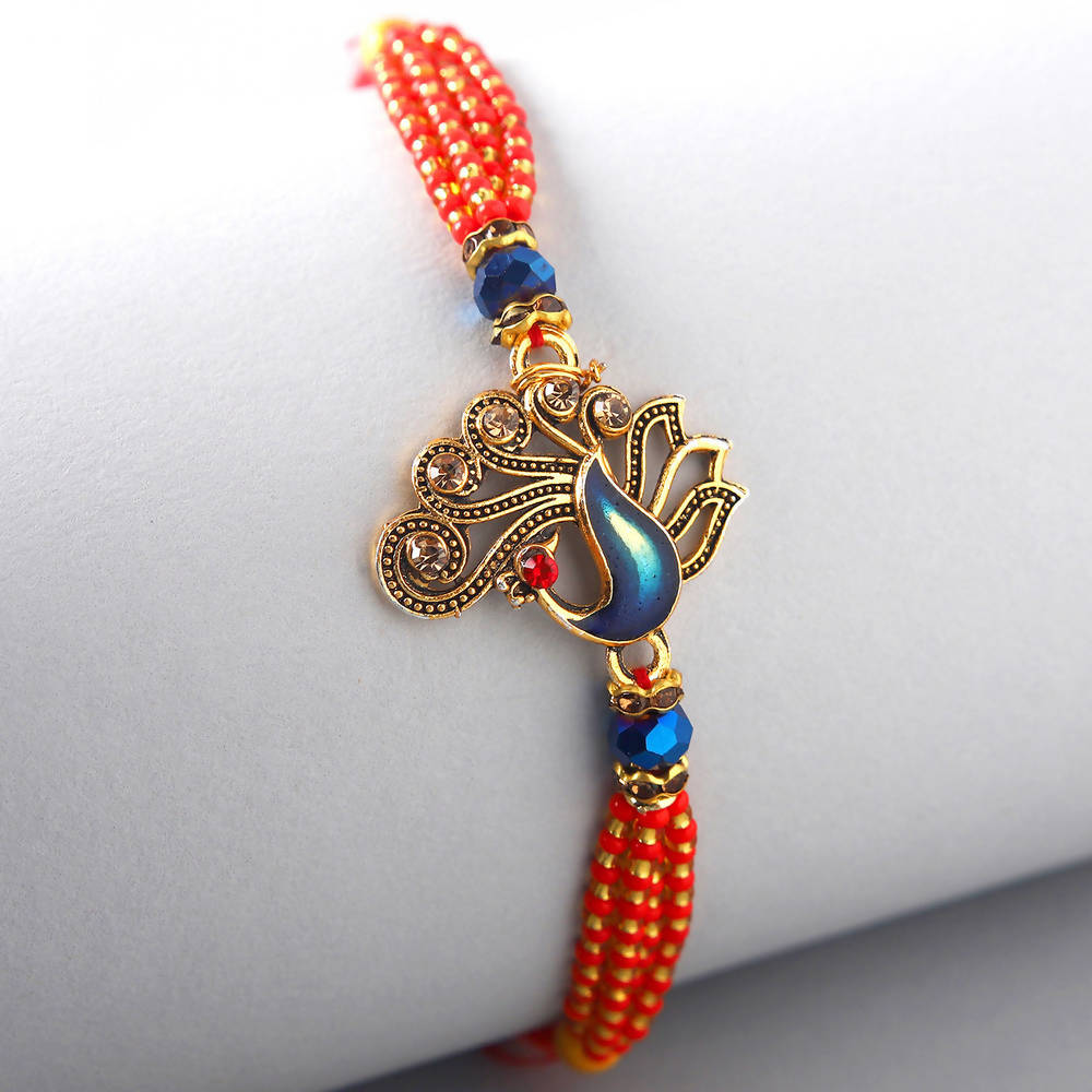 Striking Peacock Rakhi | Grocsy