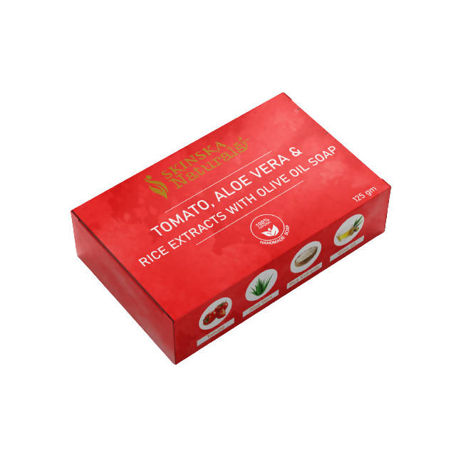 Skinska Natural Tomato, Aloe Vera & Rice Extracts With Olive Oil Soap | Grocsy