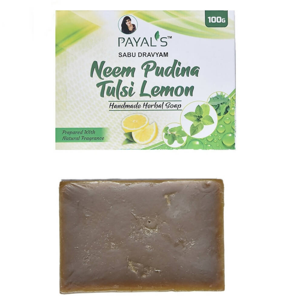 Payal's Herbal Neem Pudina Tulsi Lemon Soap | Grocsy