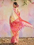 Shree Shyam Fashion Cream Soft Silk Saree | Grocsy
