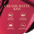mCaffeine Shades Creamy Matte Kiss Bullet Lipstick Moisturizing Lightweight - Crushed Berry | Grocsy