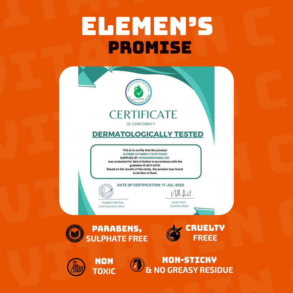 Elemen Vitamin C Face Wash with Jojoba & Orange Extracts | Grocsy
