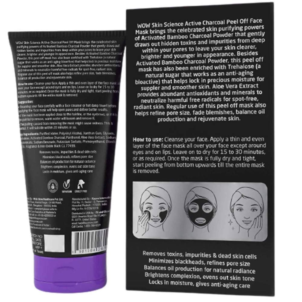 Wow Skin Science Activated Charcoal Peel Off Face Mask | Grocsy