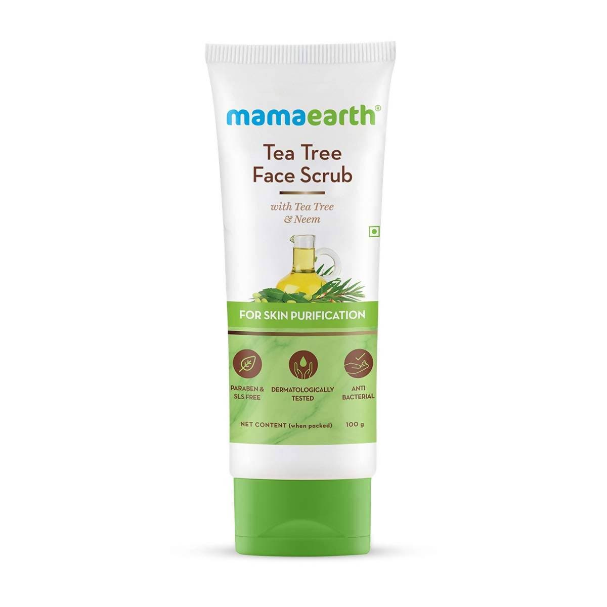 Mamaearth Tea Tree Face Scrub For Skin Purification | Grocsy