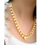 Gold Designer Pearls Necklace | Grocsy