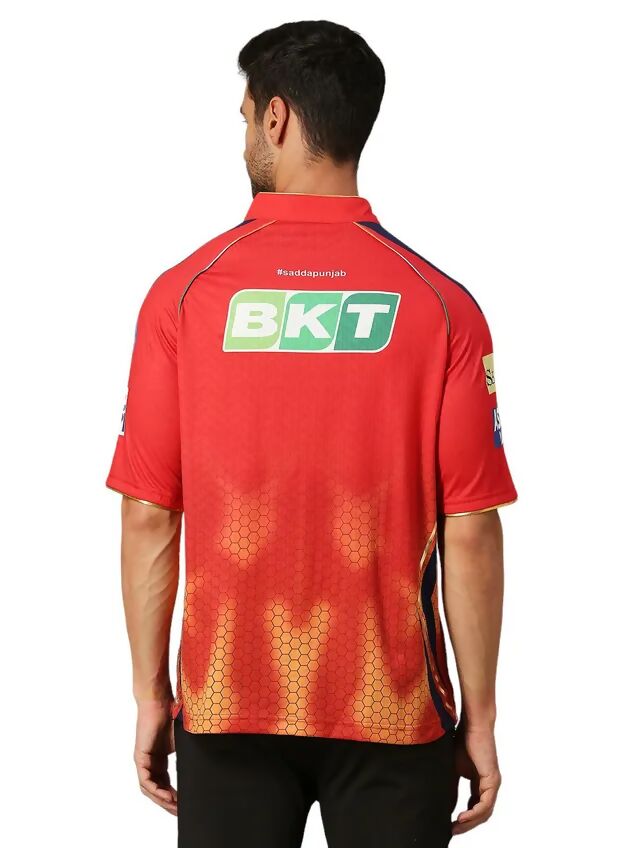 Punjab Kings Men Red Printed Half Sleeves Jersey IPL, T20 | Grocsy