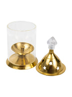 Spillbox Gold-Toned Brass Glass Udupi Diya Pooja Essential | Grocsy