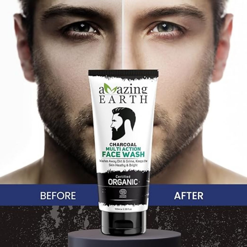 Amazing Earth Certified Organic Activated Charcoal Face Wash | Grocsy