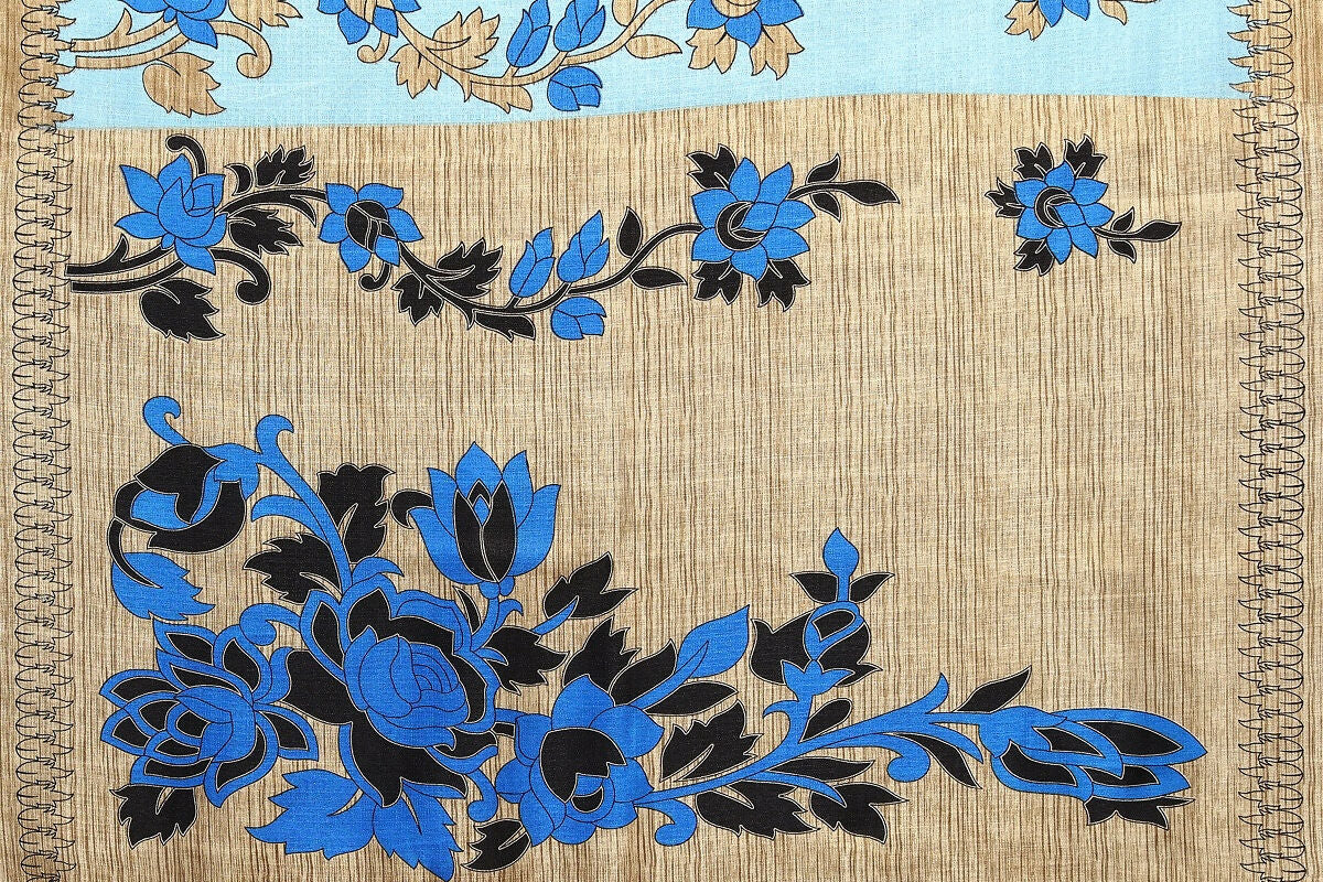 Vamika blue Printed Art Silk Saree | Grocsy