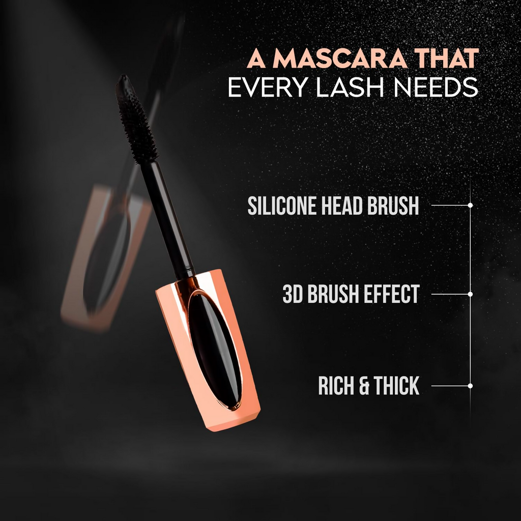 Gleva 4D Silk Fibre Mascara - Black | Grocsy