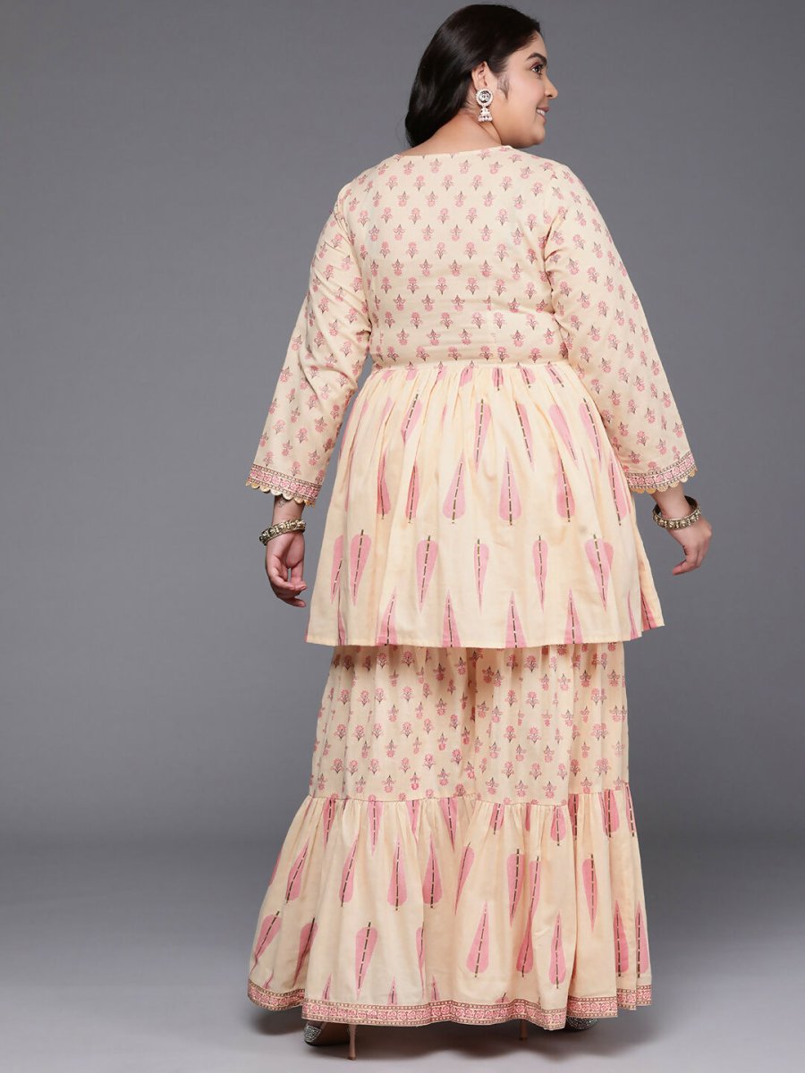 Ahalyaa Women's Traditional wear Co-ords - Tan | Grocsy
