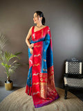 Joban Fashion Red Peacock,Butti Banarasi Silk Sarees | Grocsy