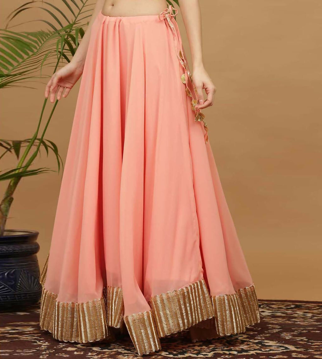 Joban Fashion Lite Beige Georgette Lehenga Set | Grocsy