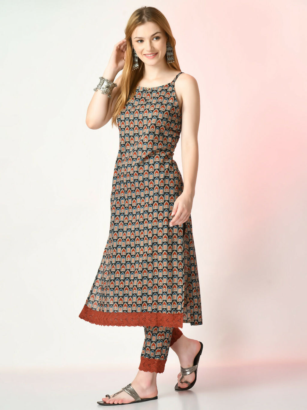 Myshka Women's Multi Printed Kurta With Trousers | Grocsy