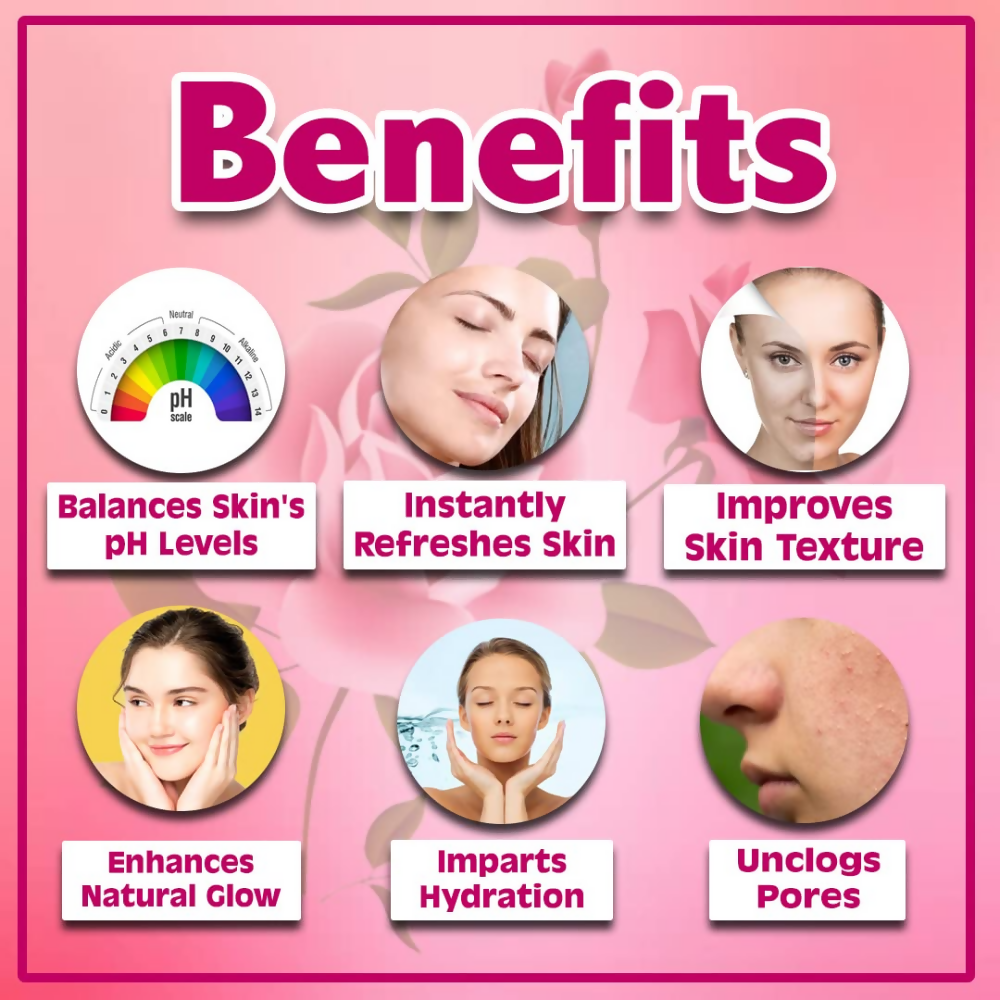 VedicAyurveda Rose Toner & Mist Steam Distilled Rose Water | Grocsy