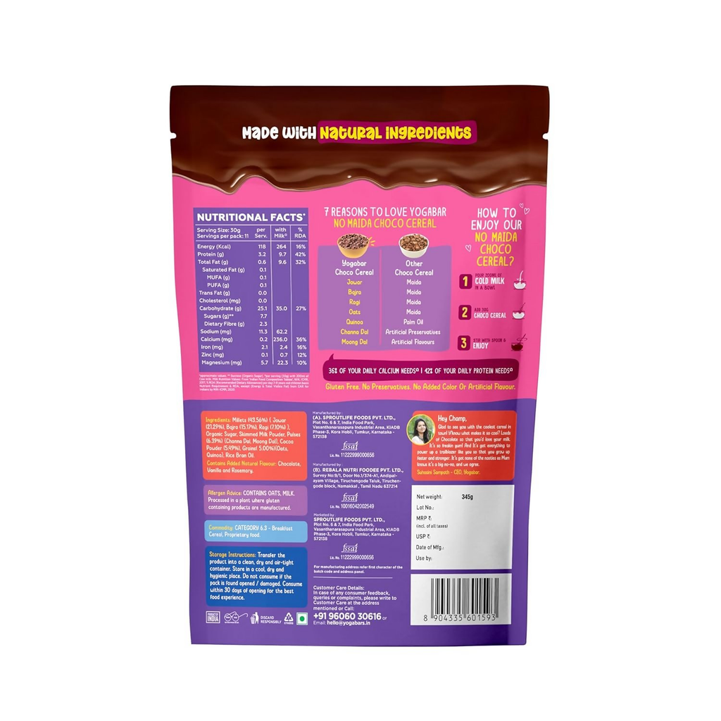 Yoga Bar Multigrain Choco Cereal | Grocsy