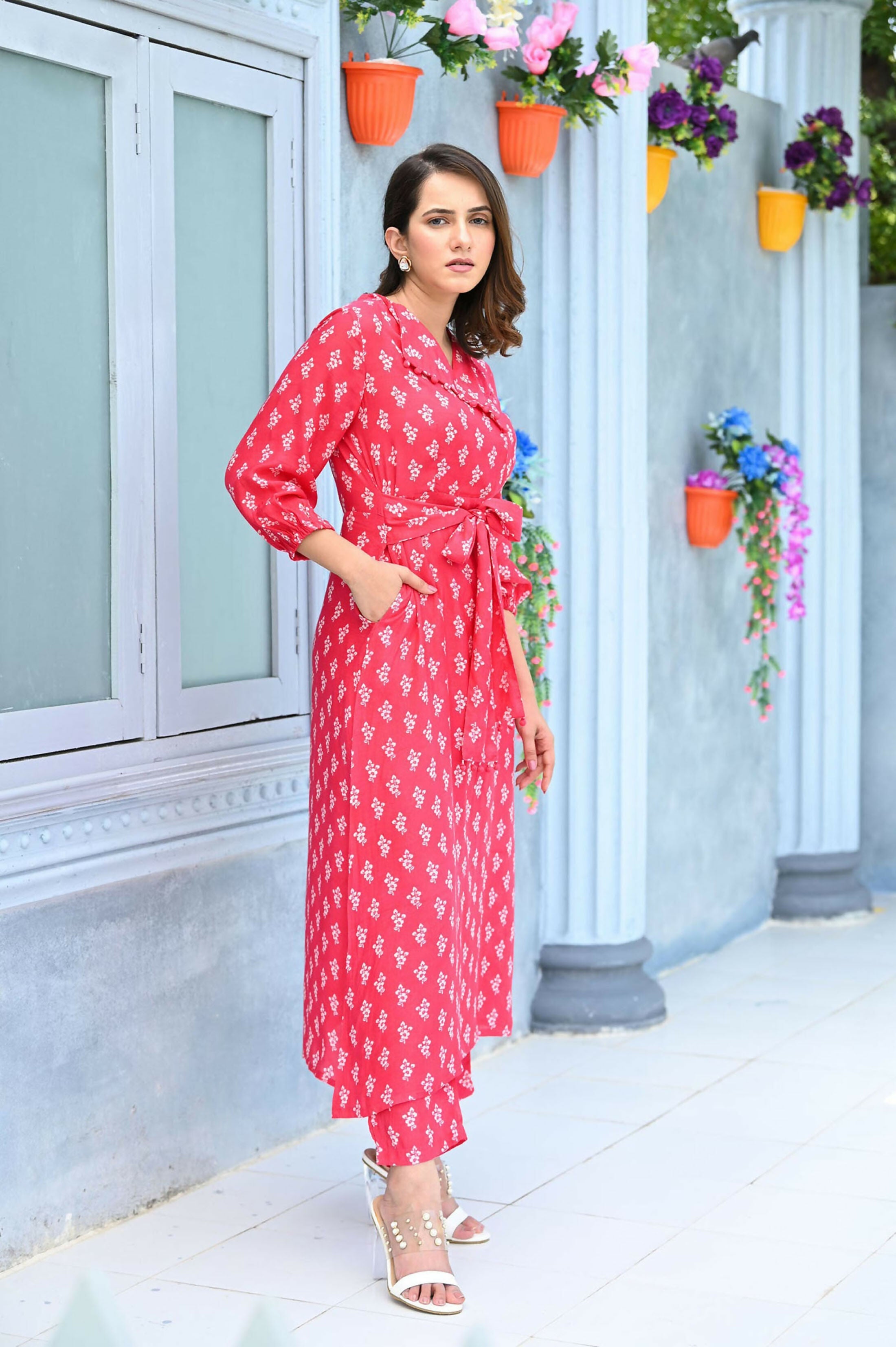 Jyoti Fashion Women's Pink Pure Muslin Heavy Digital Printed Kurta Pant Set | Grocsy