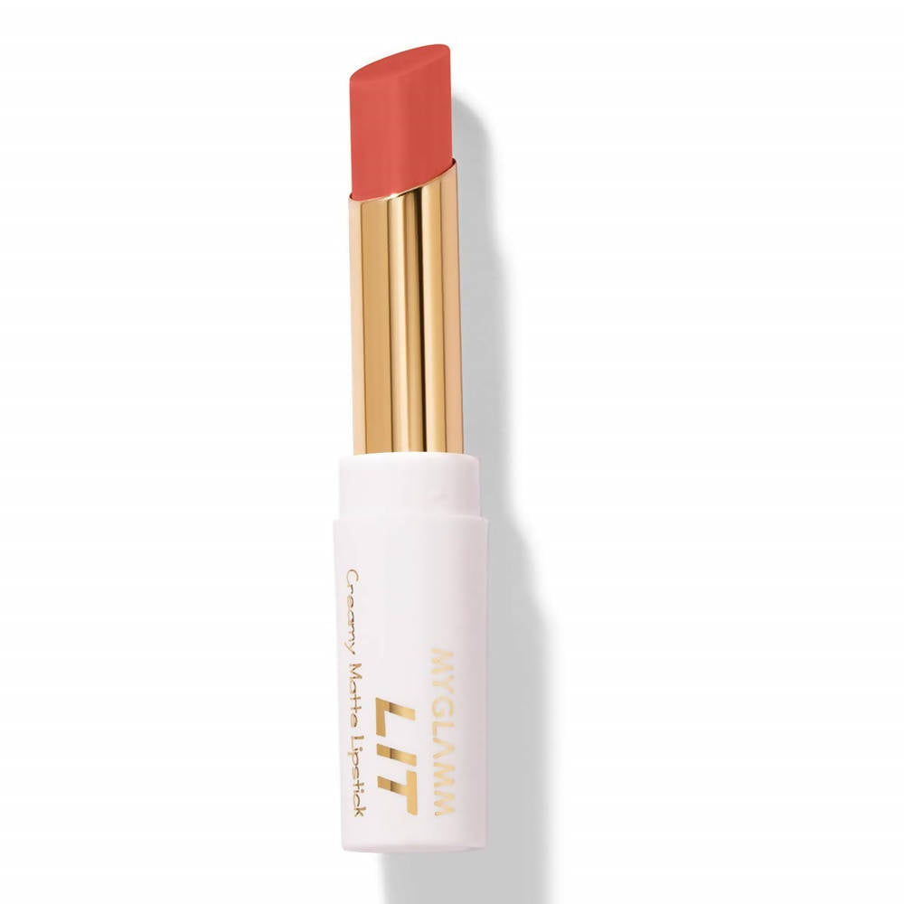 MYGLAMM LIT Creamy Matte Lipstick Bellini | Grocsy