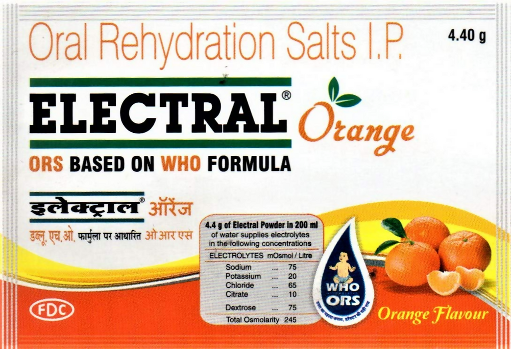 Electral FDC ORS Sachets Orange Flavour | Grocsy