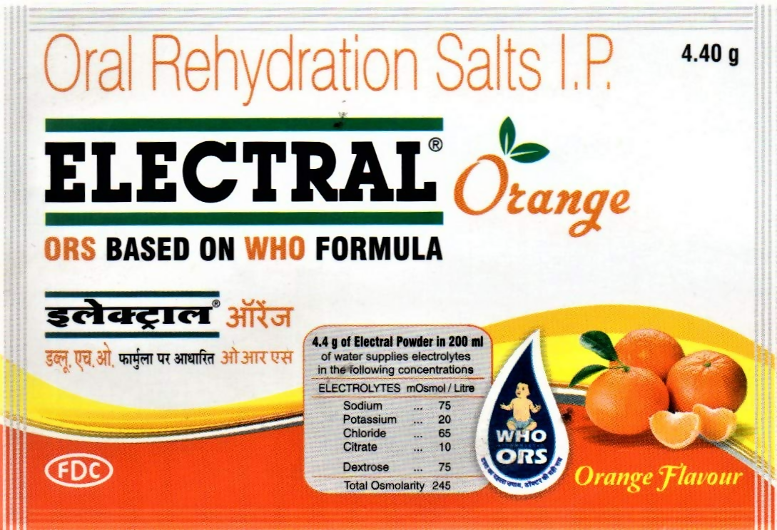 Electral FDC ORS Sachets Orange Flavour | Grocsy