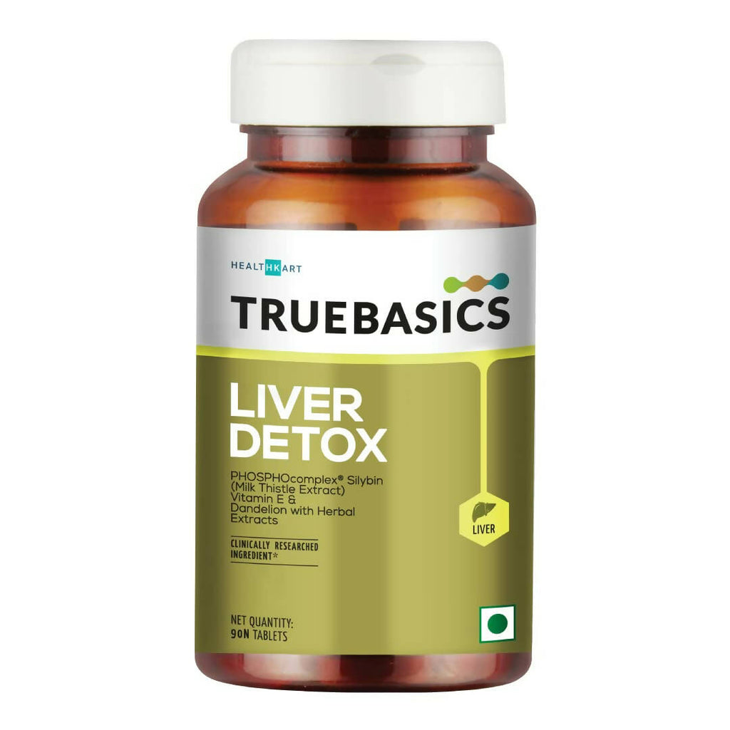 TrueBasics Liver Detox Tablets with Milk Thistle Extract, Dandelion, & Vitamin E | Grocsy