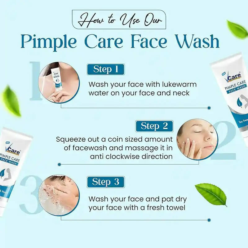 VCare Natural Pimple Care For Face Wash | Grocsy