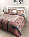Vamika Printed Cotton Tree Stripe Brown Bedsheet With Pillow Covers (PM Treestripe Brown) | Grocsy