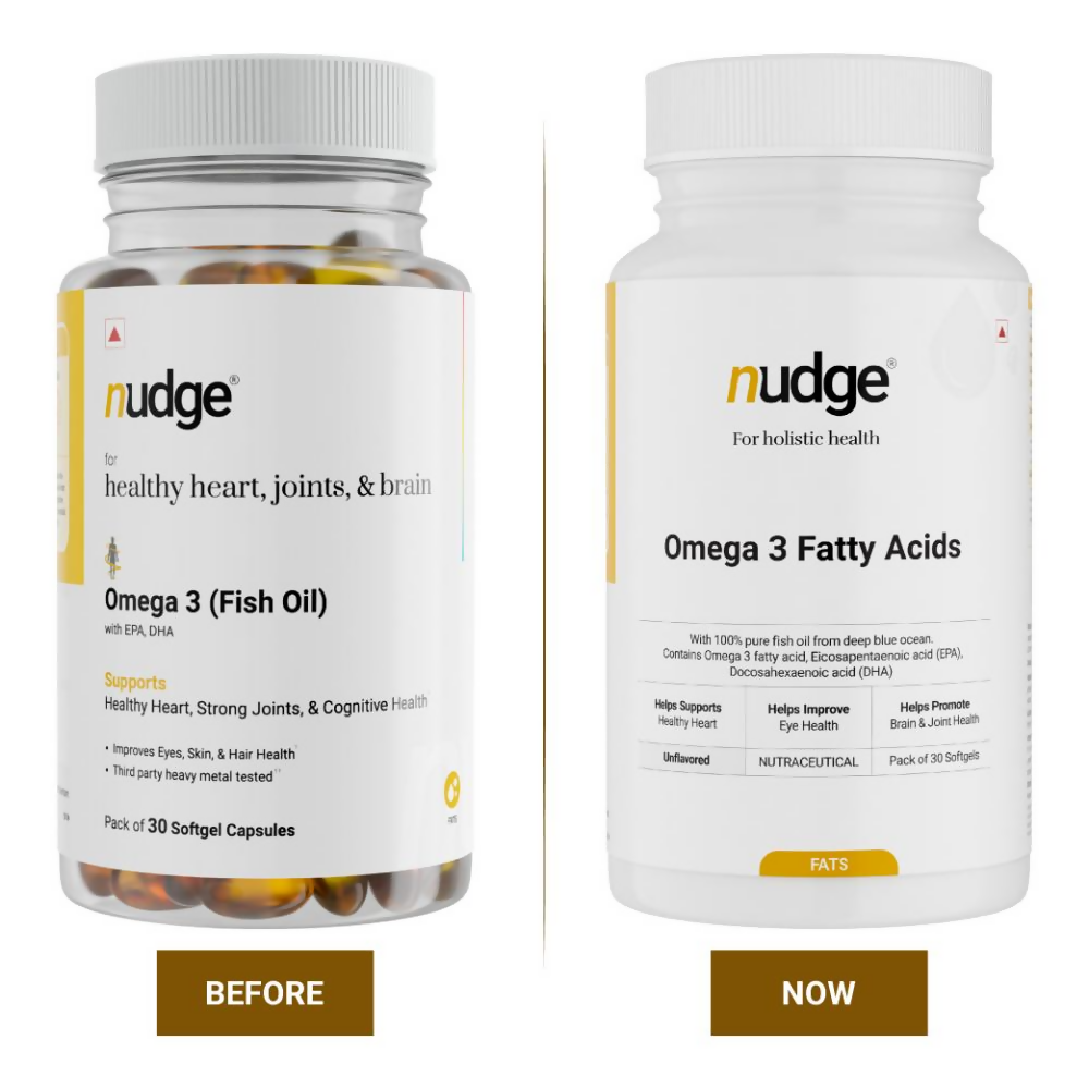 Nudge Omega 3 Fish Oil Capsules | Grocsy