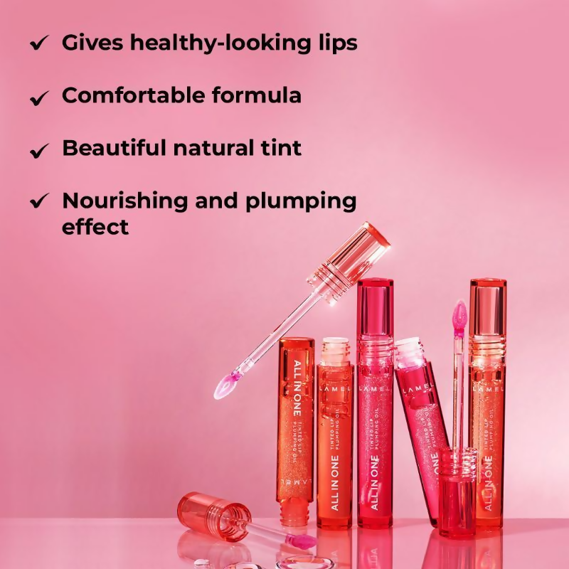 Lamel All In One Lip Tinted Plumping Oil - 402 Pink Sparkle | Grocsy