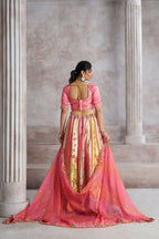Kesar Fab Pink Silk Embroidered Lehenga | Grocsy