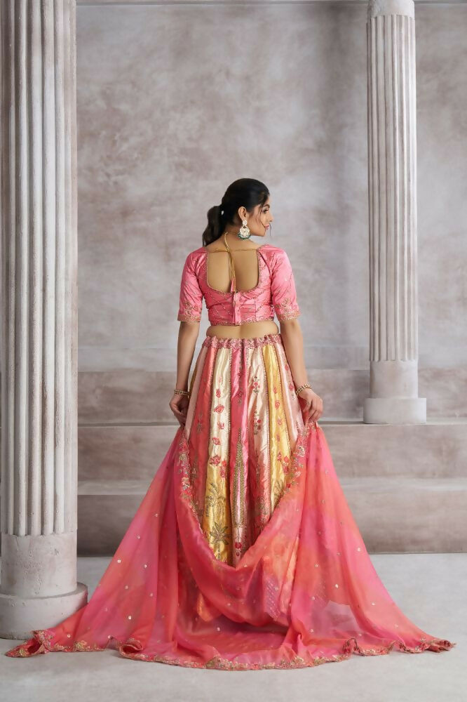 Kesar Fab Pink Silk Embroidered Lehenga | Grocsy