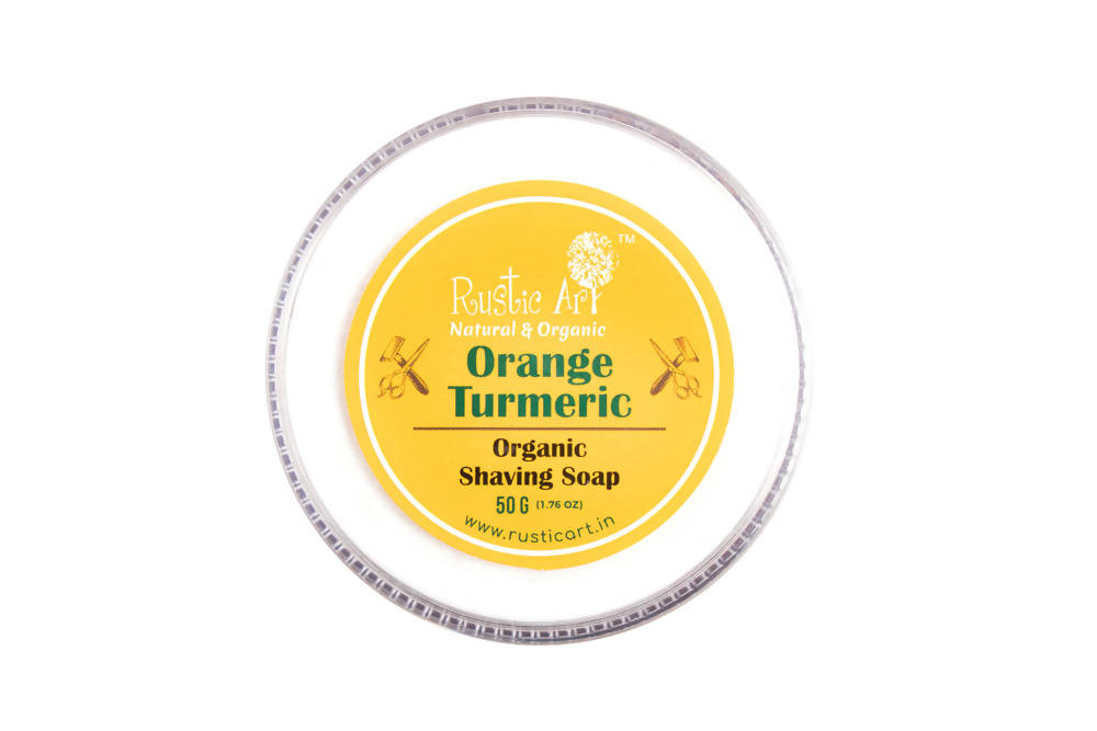 Rustic Art Orange Turmeric Organic Shaving Soap | Grocsy