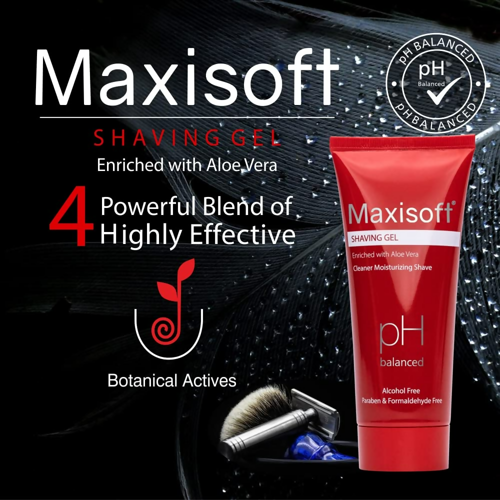 Maxisoft Shaving Gel With Aloe Vera Shea Butter Glycerine Allantoin pH Balanced | Grocsy