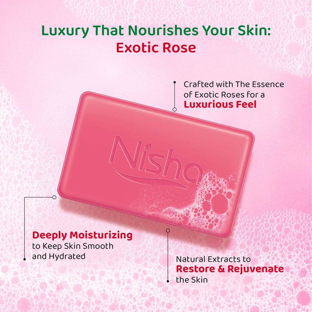 Nisha Soaps for Bath - Exotic Rose | Grocsy