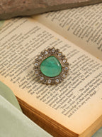 Ruby Raang Teardrop Green Stone Ring | Grocsy