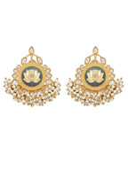 Joban Fashion Women Lotus Style Matte Gold Earrings | Grocsy