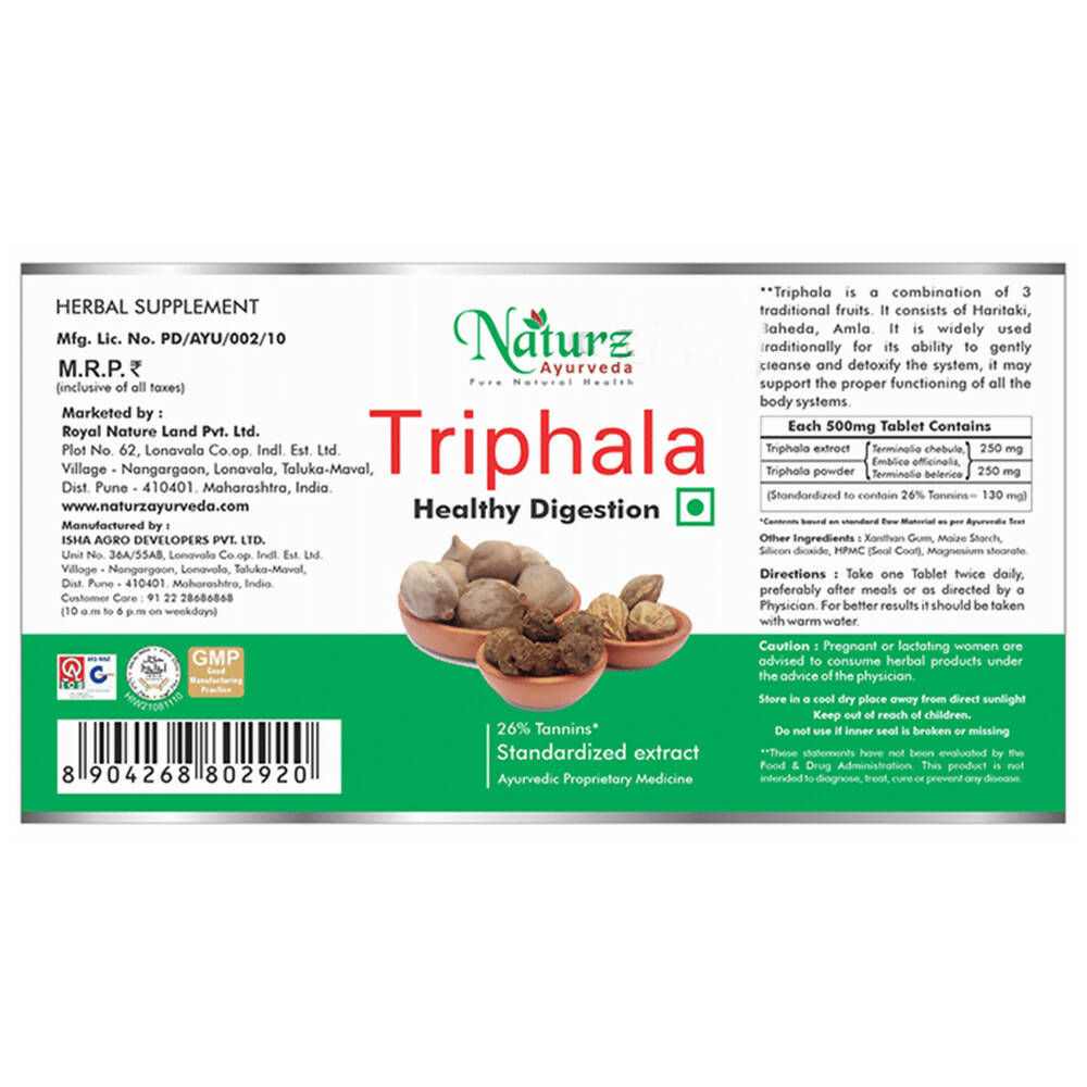 Naturz Ayurveda Triphala Tablets | Grocsy