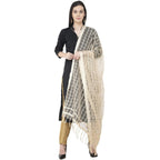 A R Silk Cotton Square Regular Dupatta White Color Dupatta or Chunni | Grocsy