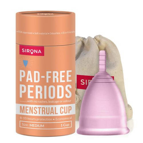 Sirona Reusable Menstrual Cup with Pouch | Grocsy