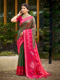 Shree Shyam Fashion Mehendi Soft Silk Saree | Grocsy