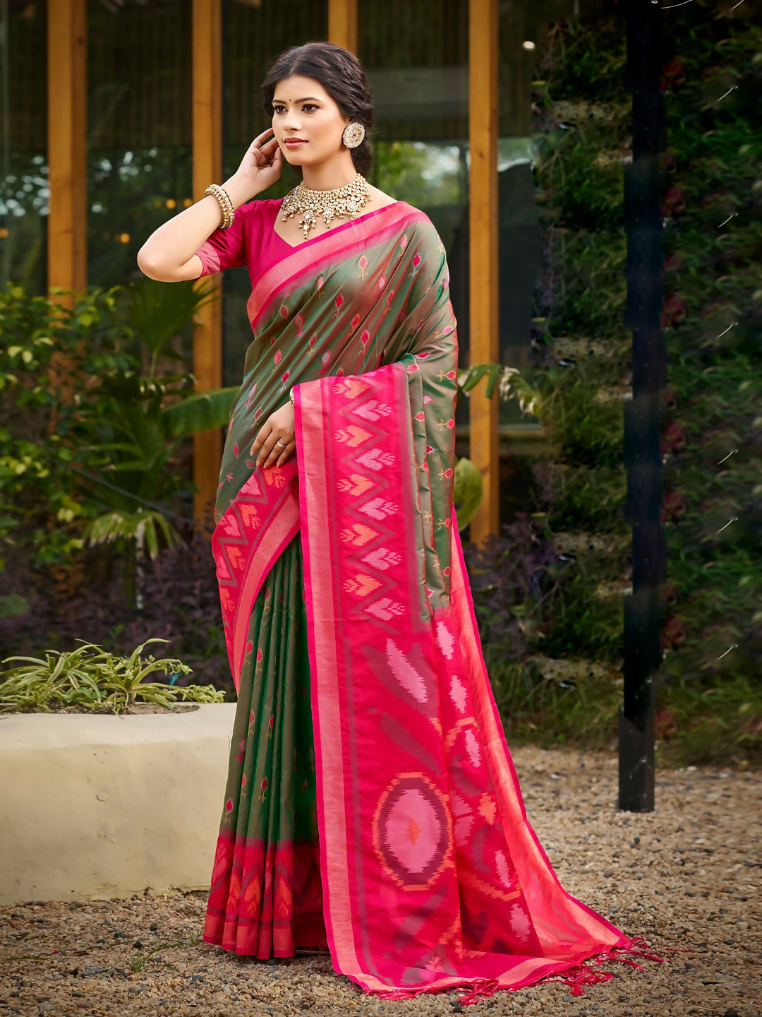 Shree Shyam Fashion Mehendi Soft Silk Saree | Grocsy