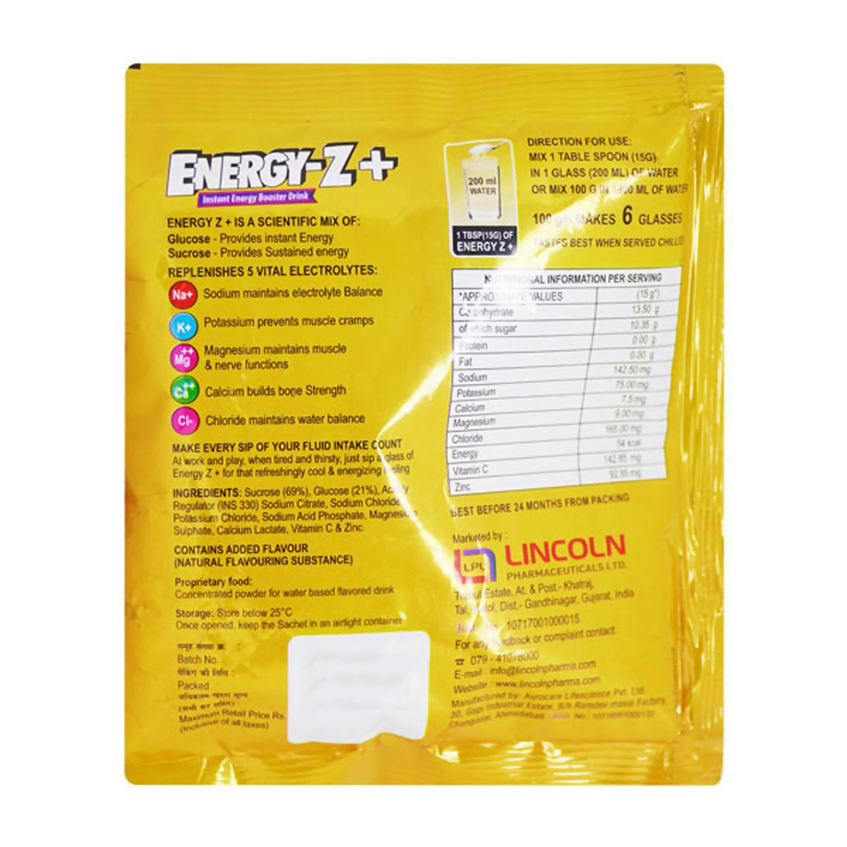 Energy-Z+ Orange Flav Energy Drink - Sachets | Grocsy