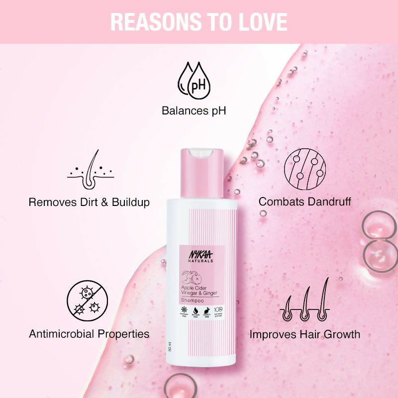 Nykaa Naturals Anti-Dandruff - Free Shampoo with Apple Cider Vinegar, Ginger & Tea Tree Oil | Grocsy