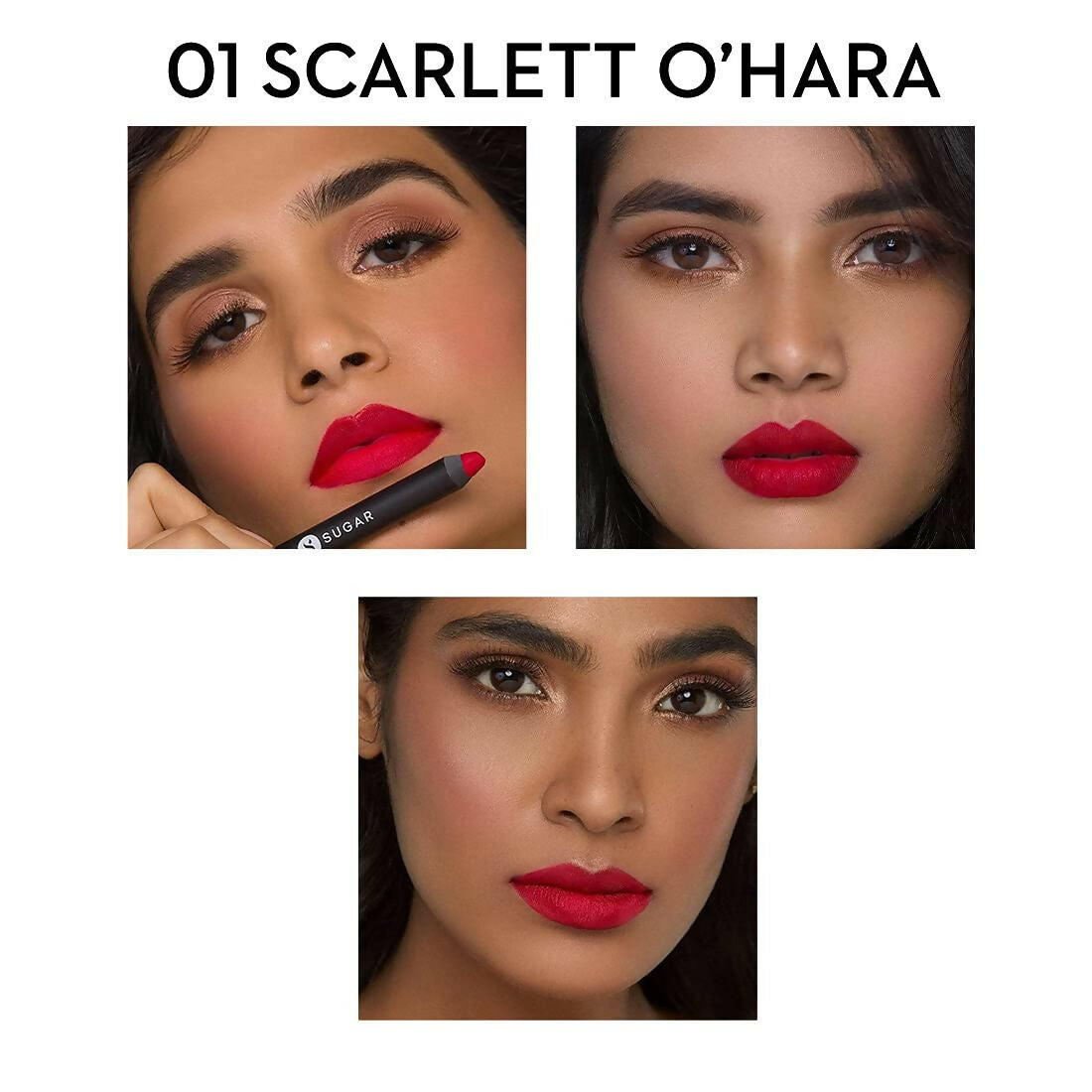 Sugar Cosmetics Matte as Hell Crayon, Lasts upto 8hrs, Water Resistent Lipstick for Women - 01 Scarlett O'Hara | Grocsy